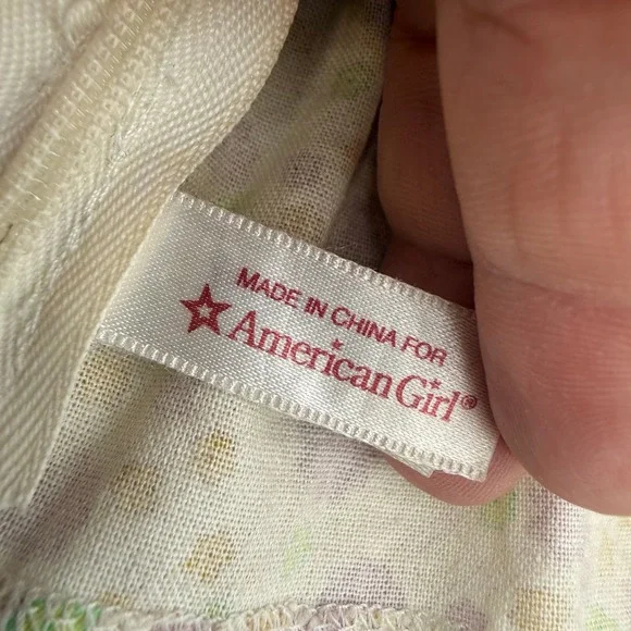 American Girl Doll Floral Pleated Skirt Tan Pink Green 18 Inch Doll Clothes - Picture 2 of 4